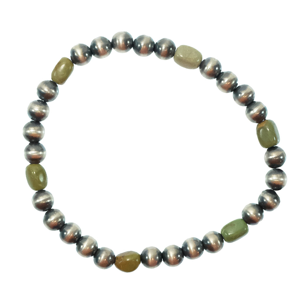 South Texas Tack Apparel Jewelry Turquoise Turquoise And Oxidized Bead Stretch Bracelet