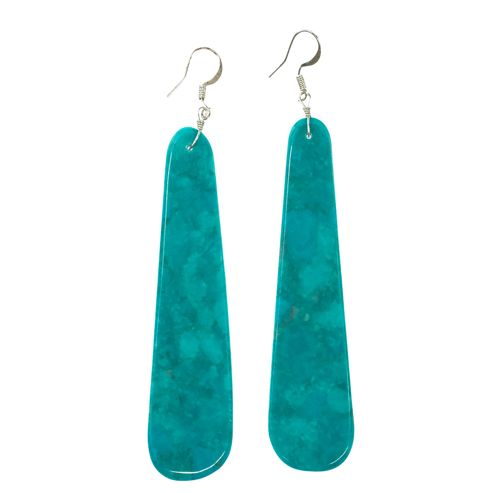 South Texas Tack Apparel Jewelry Turquoise Turquoise Long Drop Slab Earrings