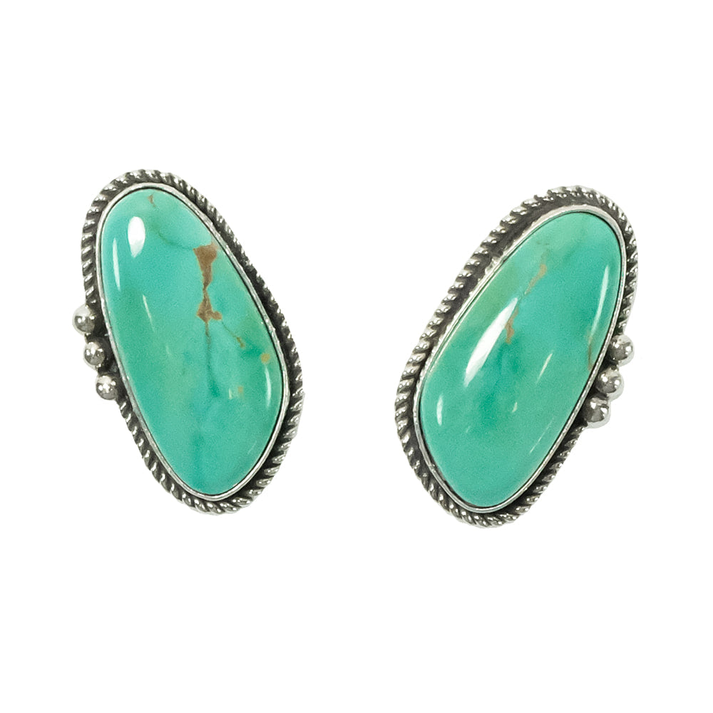 South Texas Tack Apparel Jewelry Turquoise Turquoise with 3 Silver Dots Stud Earrings