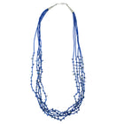 Vintage Navajo Sodalite Sterling Multi Strand Chunky Necklace