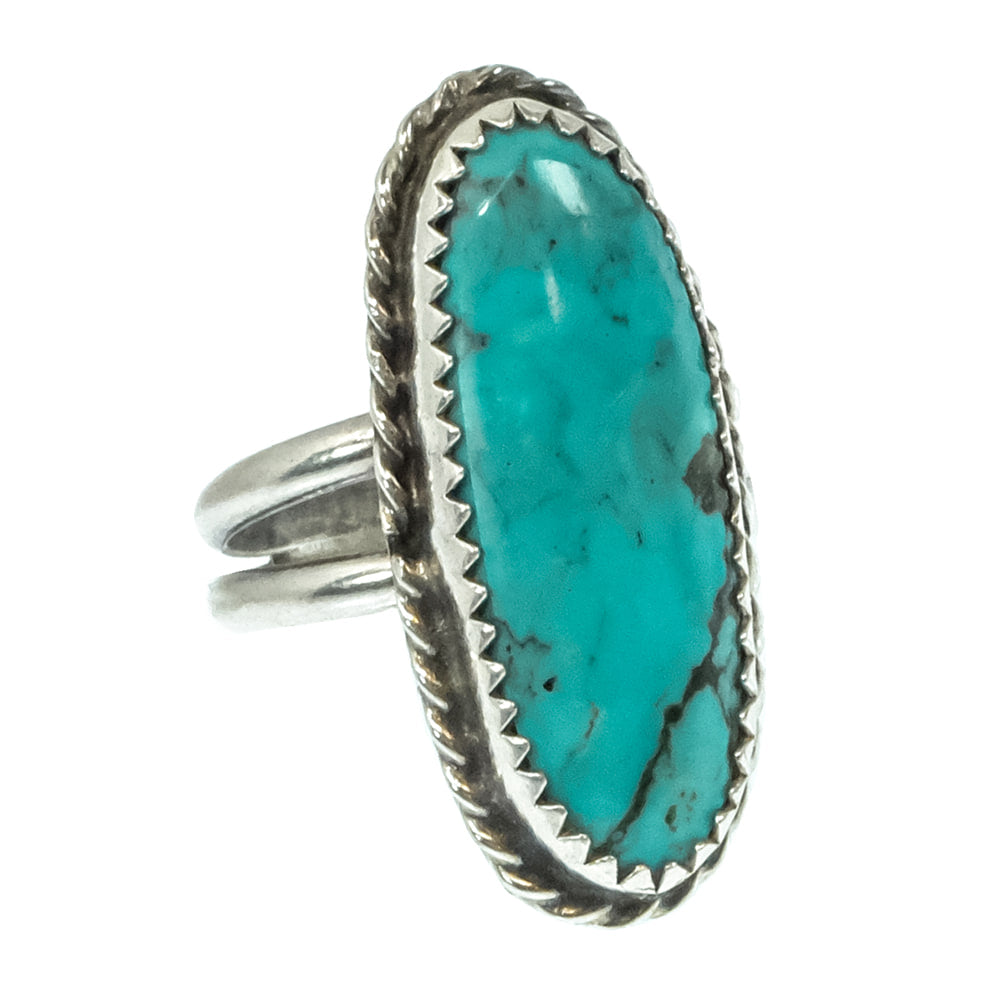 South Texas Tack Apparel Jewelry Vintage Navajo Turquoise Sterling Open Band Ring