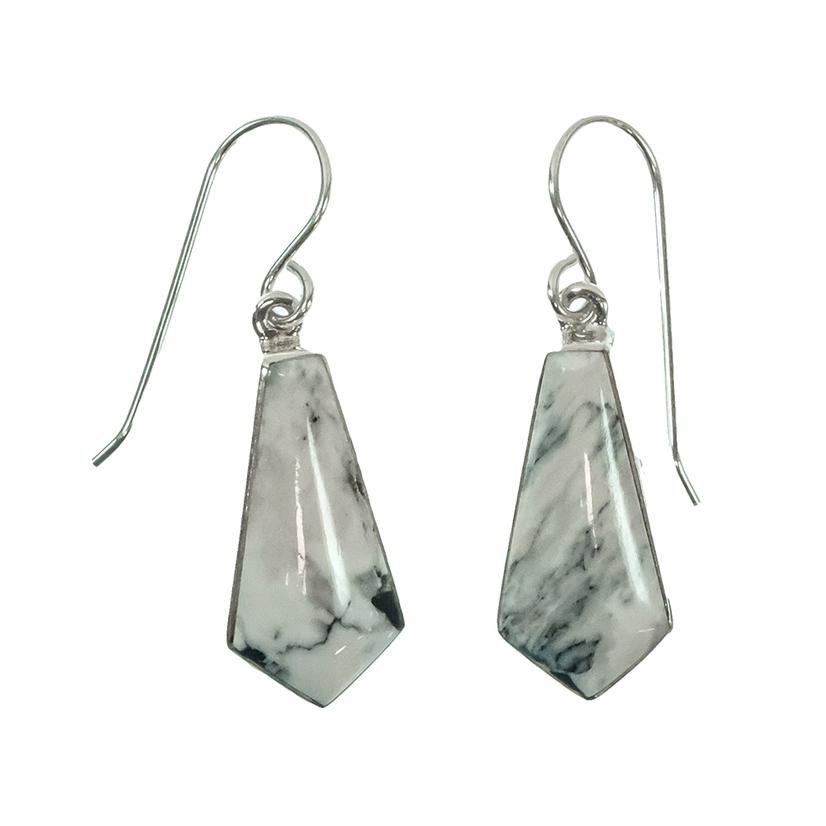 South Texas Tack Apparel Jewelry White/Silver South Texas Tack White Buffalo Silver And White Dangle Earring