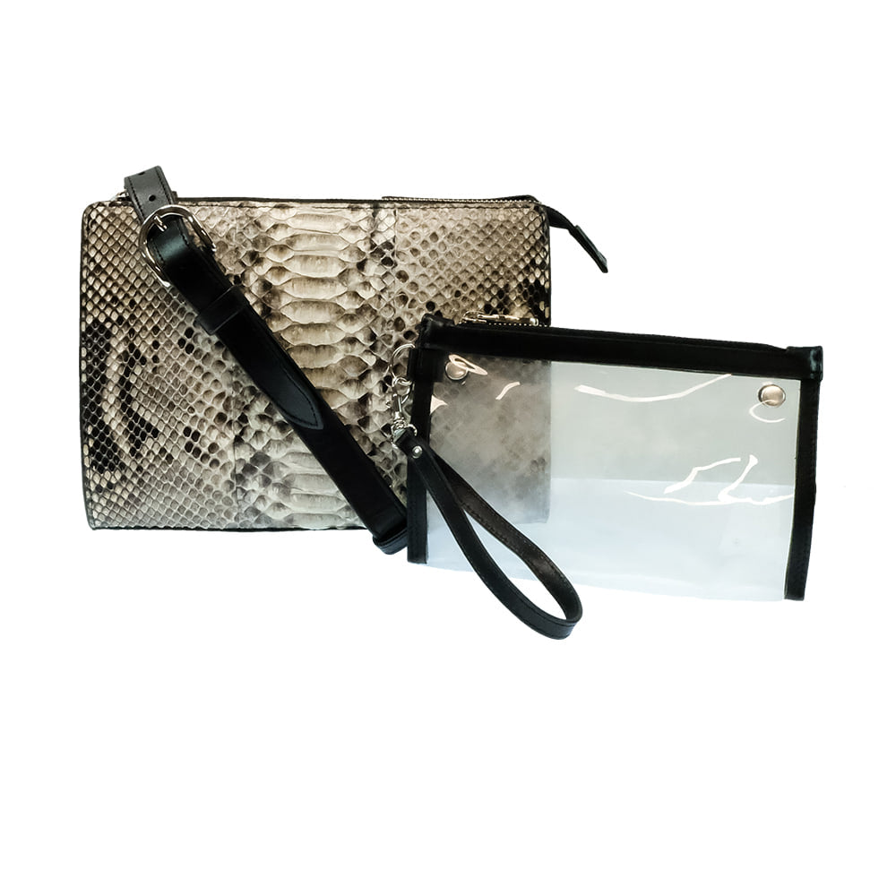 South Texas Tack Apparel Other South Texas Tack Juno Natural Python and Black Cowhide Handbag