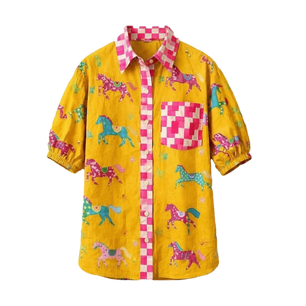South Texas Tack Apparel Pink Pony Club Puff Sleeve