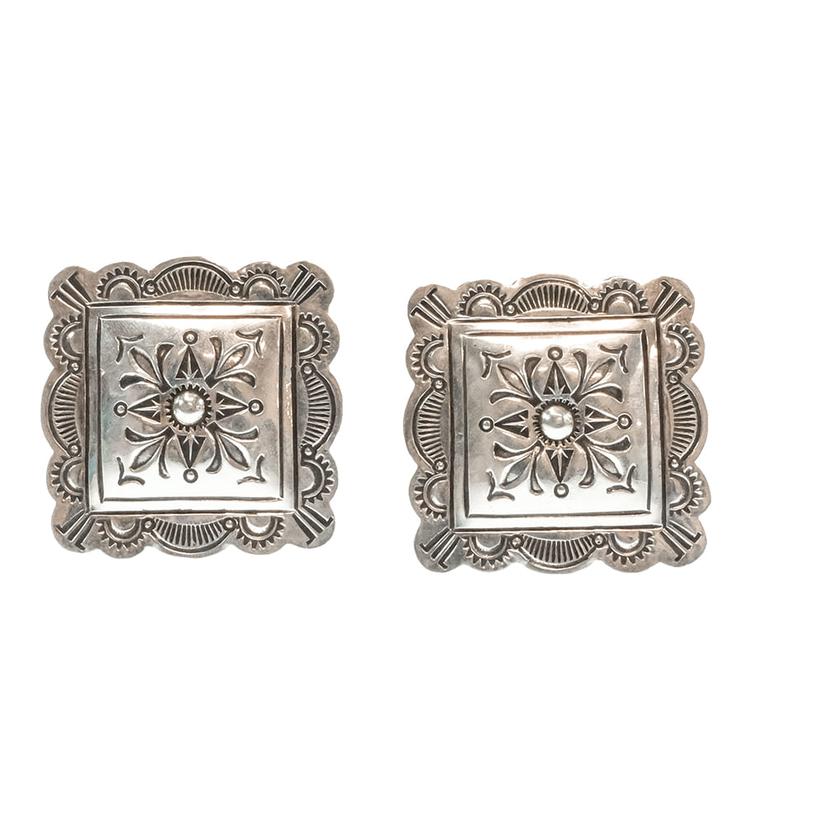 South Texas Tack Apparel Silver South Texas Tack Silver Large Diamond Shaped Earring