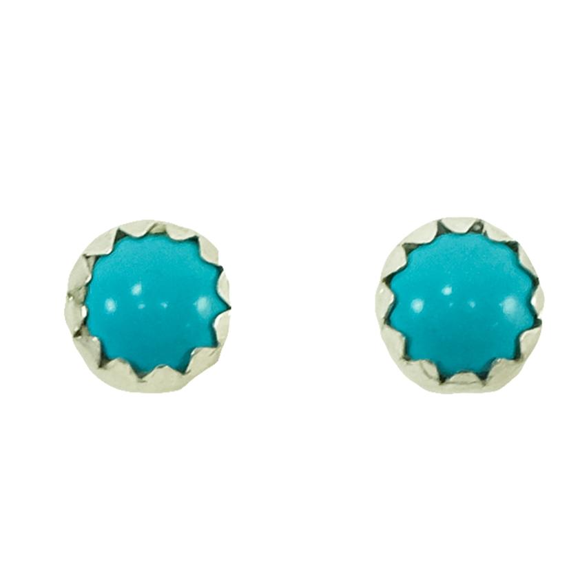 South Texas Tack Apparel Silver/Turquoise STT Silver Turquoise Small Stud Earrings