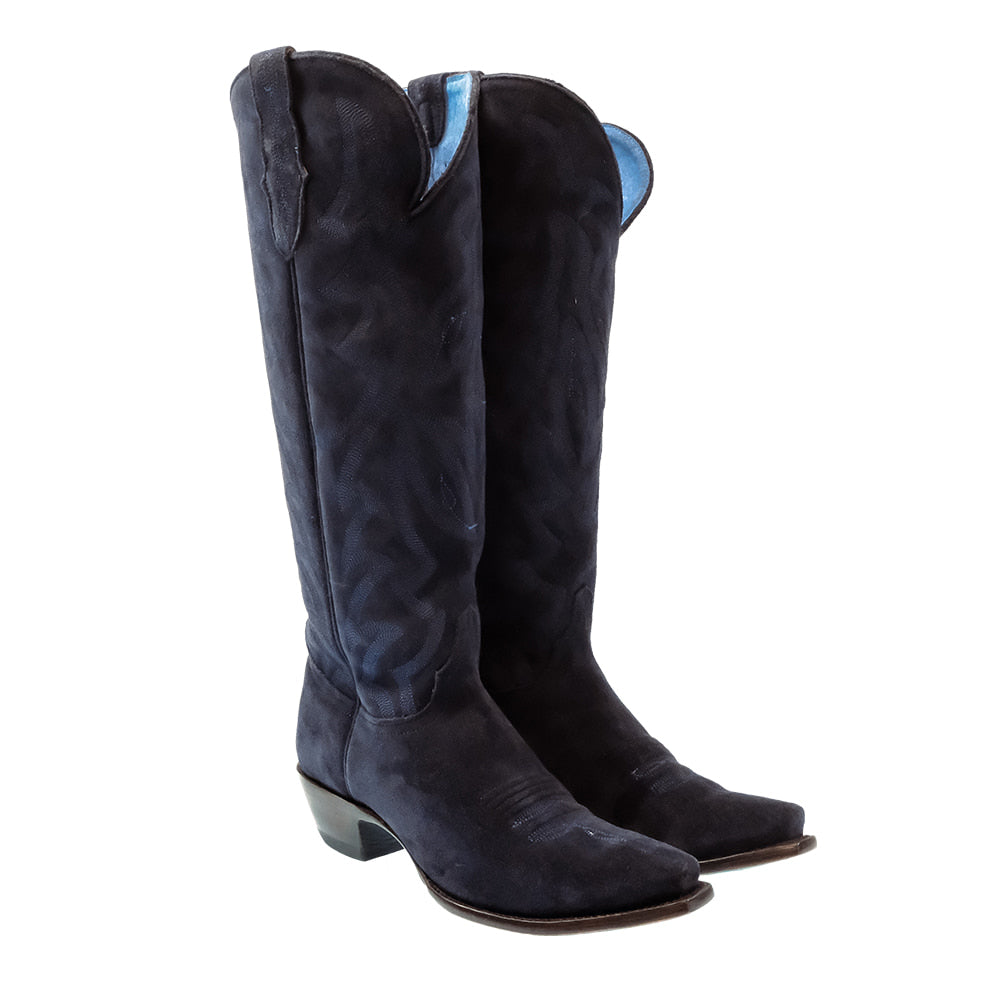 South Texas Tack Footwear South Texas Tack Women's Indigo Blue Suede Cowhide Boots
