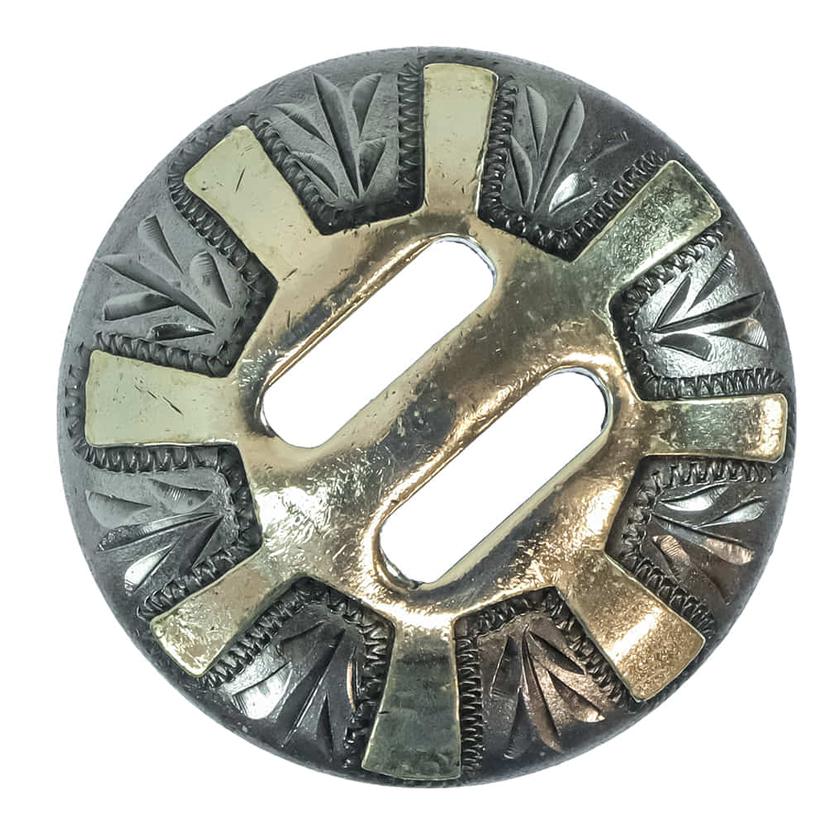 South Texas Tack Saddles 1.5" / Steel/Silver South Texas Tack Steel and Silver 8 Bar Sun Engraved Slotted 1.5" Conchos Set of 6