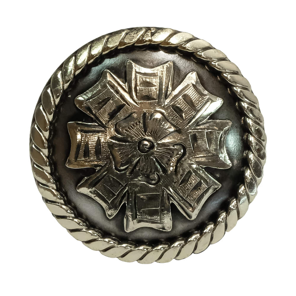 South Texas Tack Saddles Set of 6 1.5 Large Clover w/ Rope Border Screwback Saddle Concho