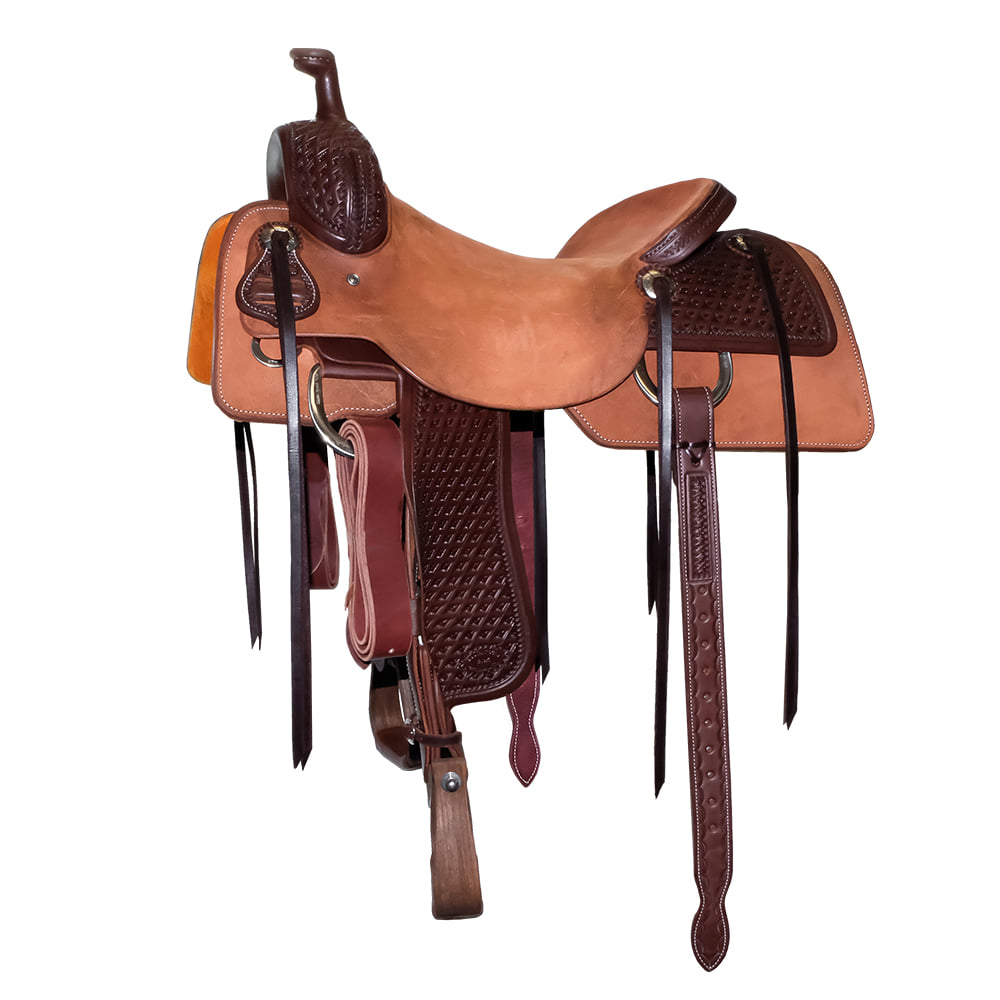 South Texas Tack Saddles South Texas Tack Half Natural Rough Out Half Diamond Star Tool Ranch Cutting Saddle