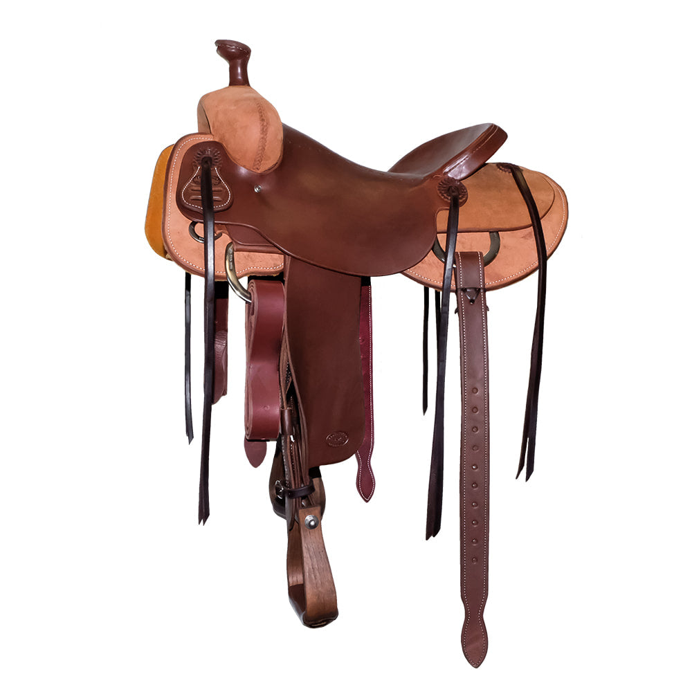 South Texas Tack Saddles South Texas Tack Half Natural Rough Out Half Slick Out with Round Skirt Will James Saddle