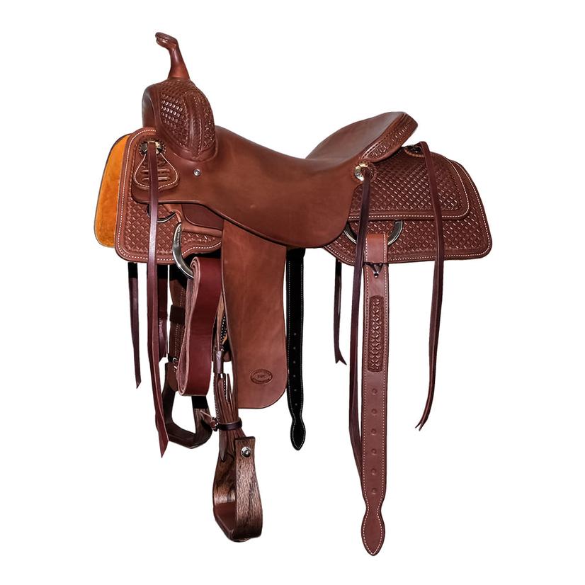 South Texas Tack Saddles South Texas Tack Half Natural Slick Out Half Waffle Tool Cutting Saddle