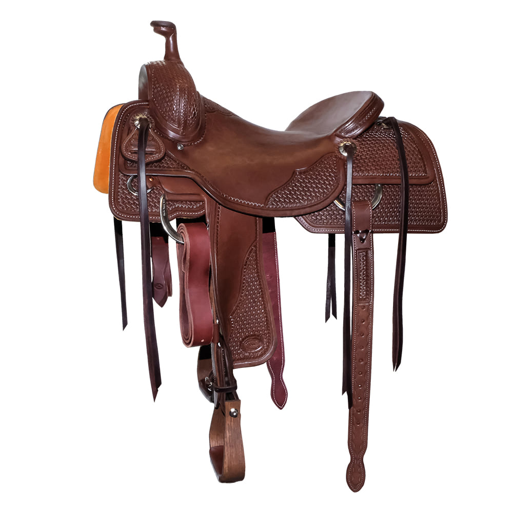 South Texas Tack Saddles South Texas Tack Quarter Natural Slick Out Basket Weave Tool Ranch Cutting Saddle