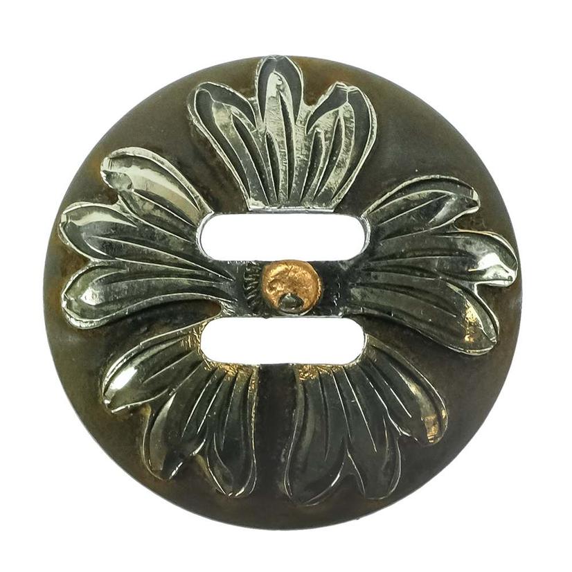 South Texas Tack Tack 1.5 / Steel/Silver Petal Slotted Saddle Conchos 1.5" Set of 6