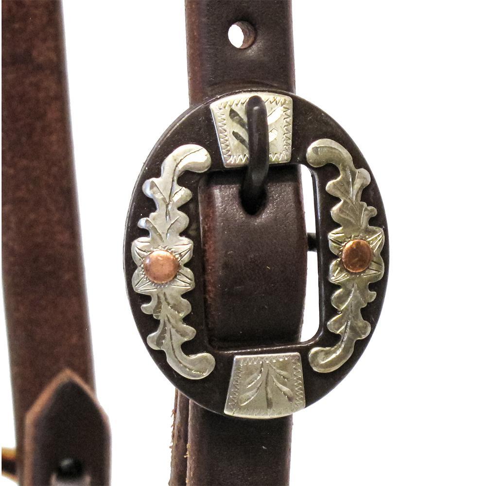 South Texas Tack Tack 5/8 / OILED South Texas Tack 5/8" Slide Ear Headstall with Double Floral Cart Buckle