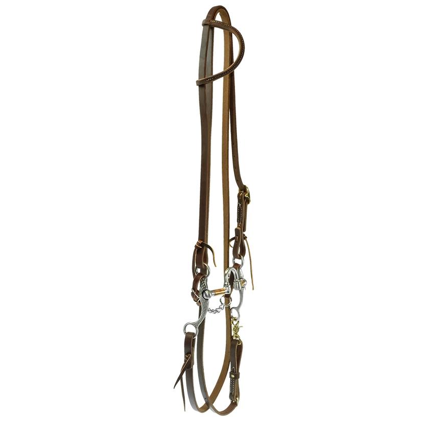 South Texas Tack Tack 5/8" / Oiled South Texas Tack Rasp Correction Bit Slide Ear Roping Rein Bridle Set