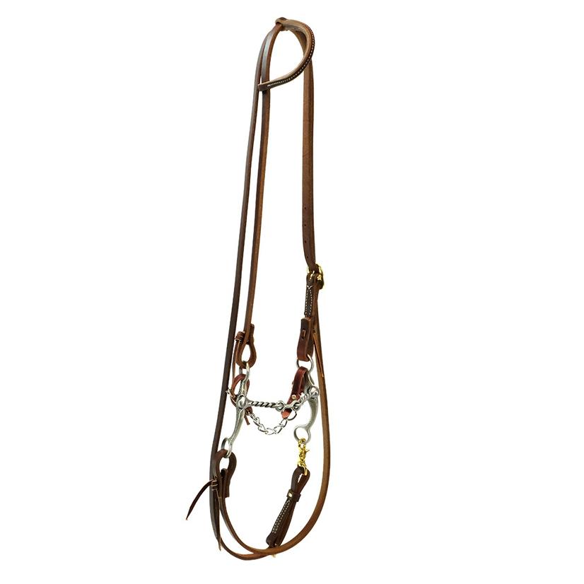South Texas Tack Tack 5/8" / Oiled South Texas Tack Rasp Twisted Dogbone Slide Ear Roping Bridle Set