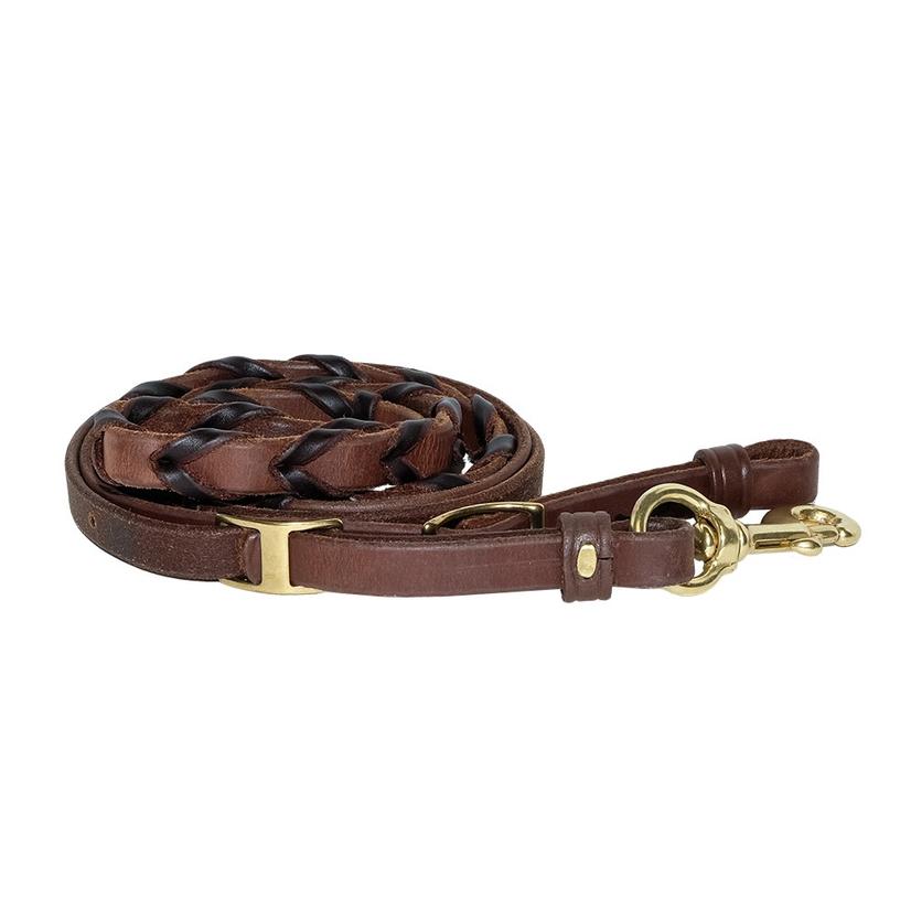 South Texas Tack Tack 7 1/2' Laced Oiled Dipped Barrel Rein