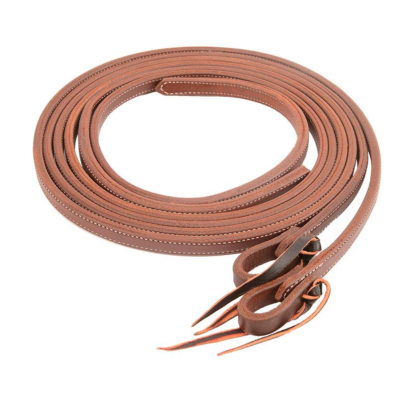 South Texas Tack Tack 8' 5/8" x 8' Double-Stitched Leather Split Reins