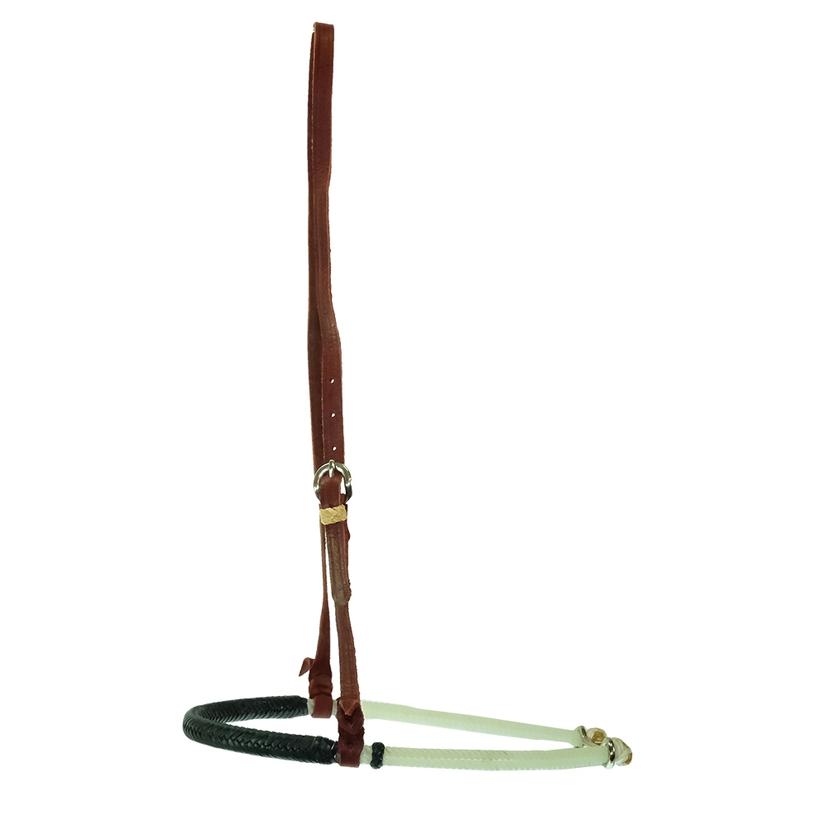 South Texas Tack Tack Black Double Rope Noseband with Braided Latigo Nose