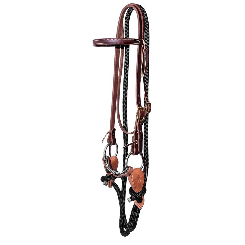 South Texas Tack Tack Black South Texas Tack Twisted Wire Loose Ring Snaffle Bit Training Bridle