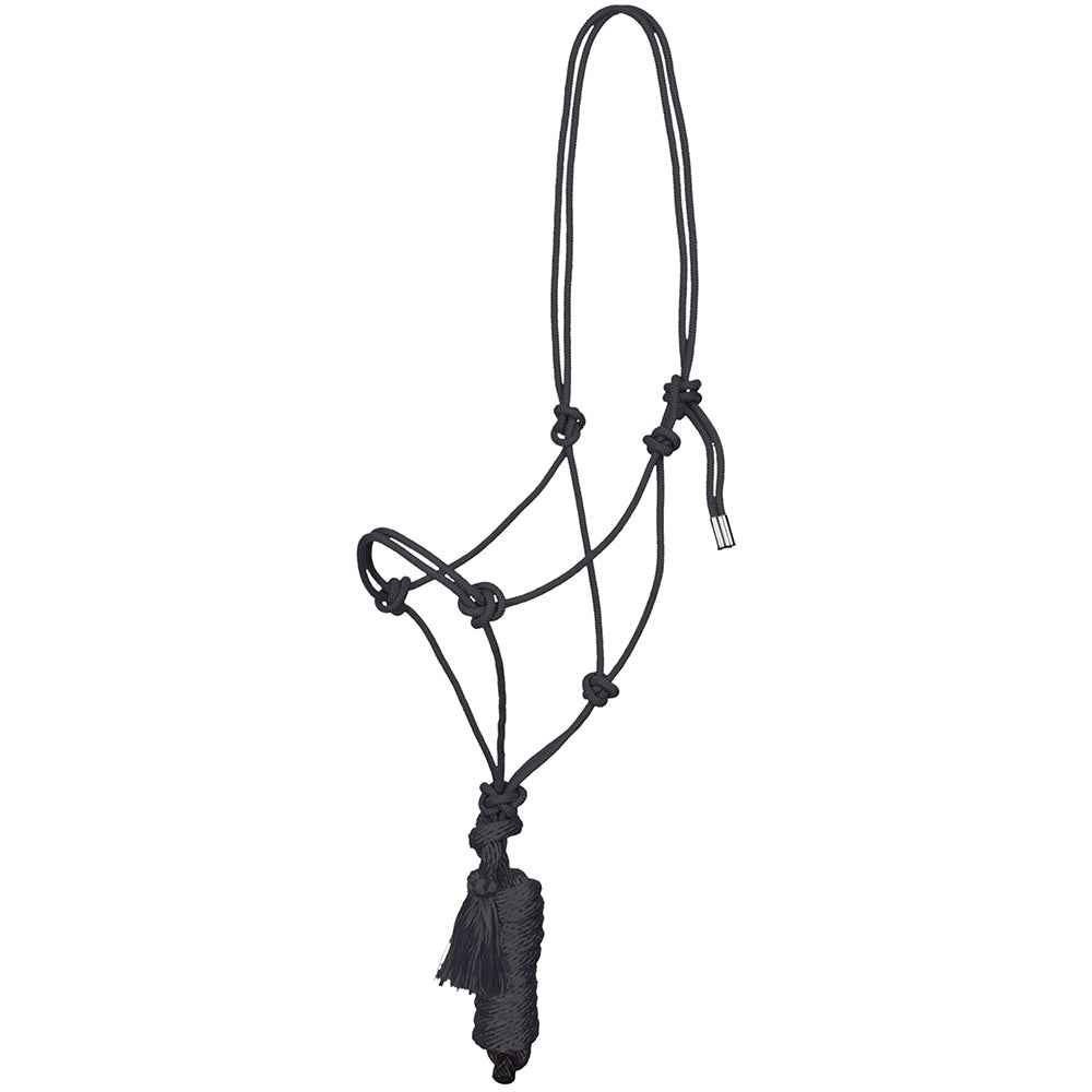 South Texas Tack Tack Black / Standard Rope Halter w/ Lead Metal Tip Solid