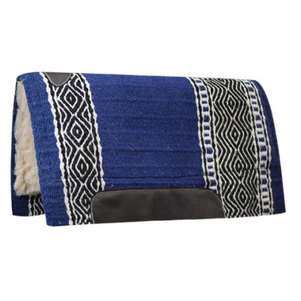 South Texas Tack Tack Blue Black / 34X36 / 1 Wool Blanket Top Fleece Bottom Pad