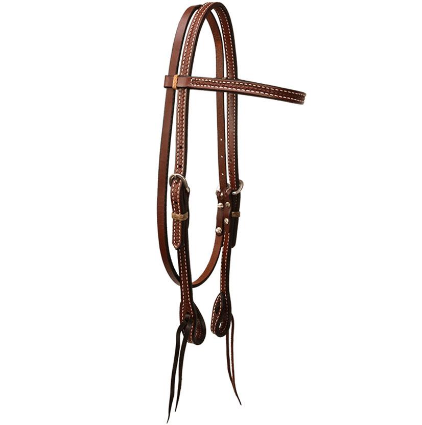 South Texas Tack Tack DARK_OIL South Texas Tack  Browband Headstall with Basketweave Tooled Leather