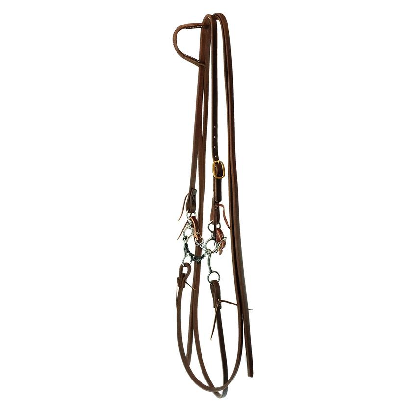 South Texas Tack Tack Heavy Oiled South Texas Tack Bridle Set with Twisted Junior Cowhorse Bit and Split Reins
