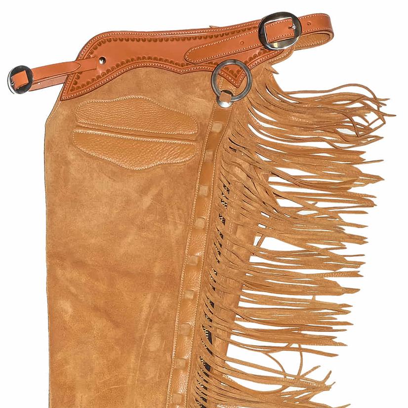 South Texas Tack Tack Honey / L South Texas Tack Exclusive Shell Tool Versatility Chaps with Buckle Closure and Pocket