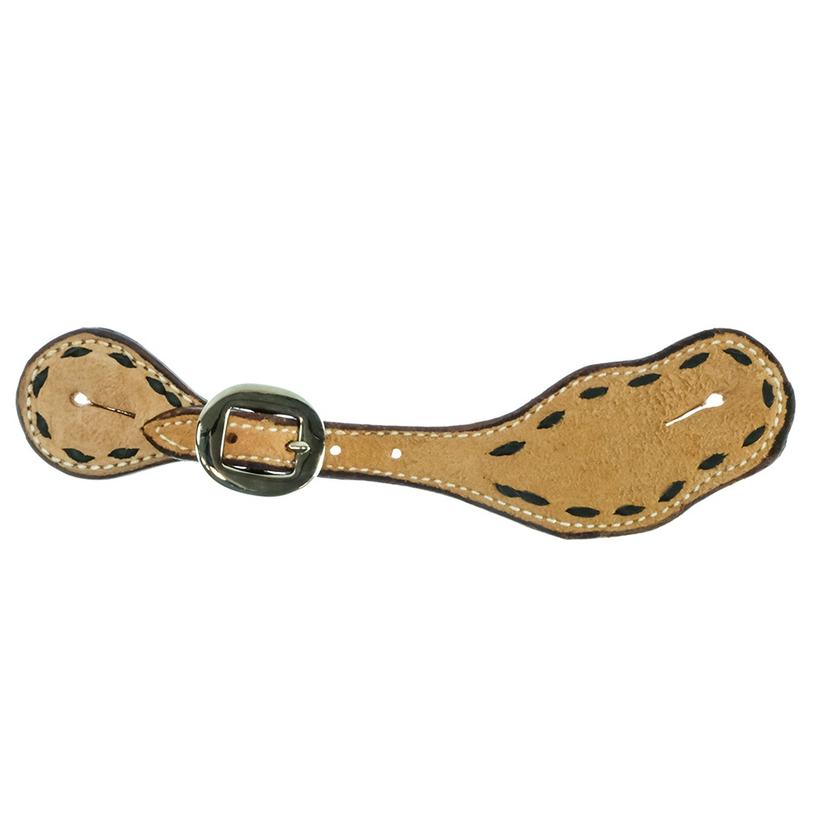 South Texas Tack Tack Ladies / Chocolate Rough Out Spur Strap with Chocolate Buckstitch- Ladies