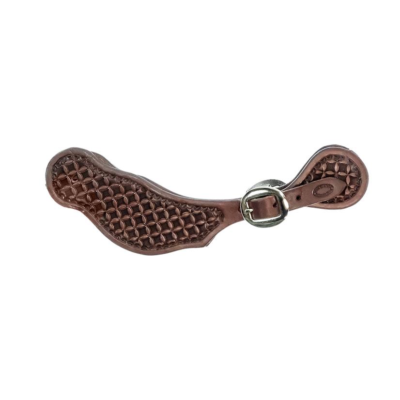 South Texas Tack Tack Men's / Checkered Box South Texas Tack Tooled Heavy Oiled Men's Spur Straps - Assorted Tooling
