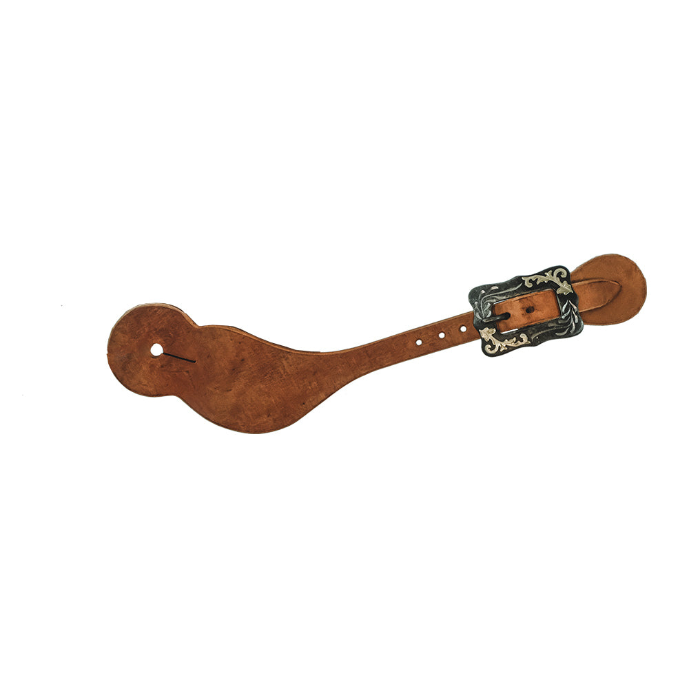South Texas Tack Tack Men's / Oiled South Texas Tack Hermann Oak Harness Leather Spur Straps with Black Steel Buckle - Oiled