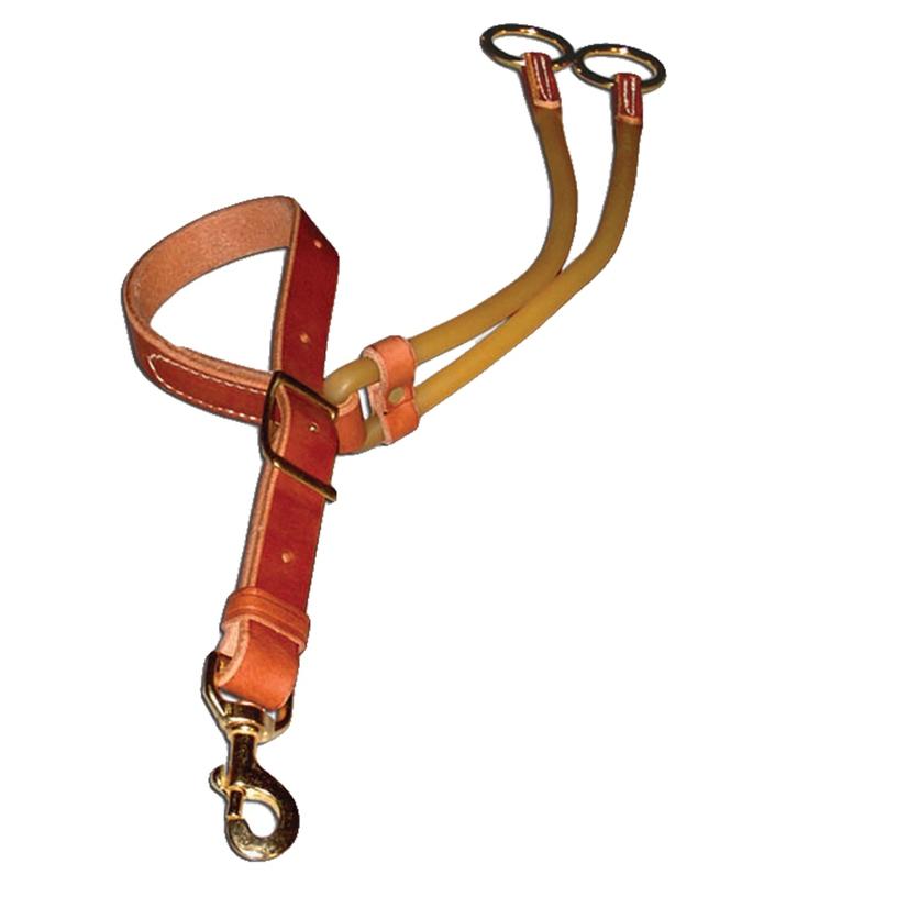 South Texas Tack Tack Natural Leather Training Fork with Rubber Tubing