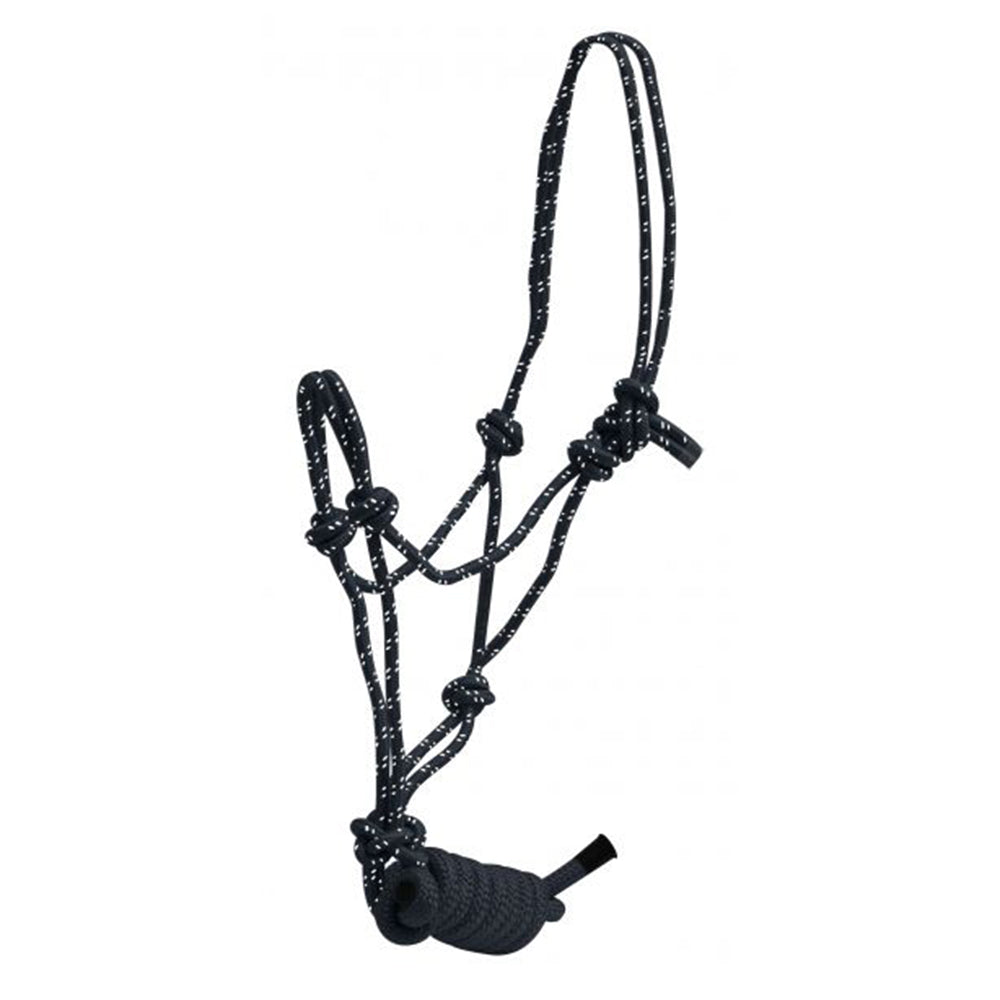 South Texas Tack Tack Navy White / STANDARD Rope Halter w/ Lead