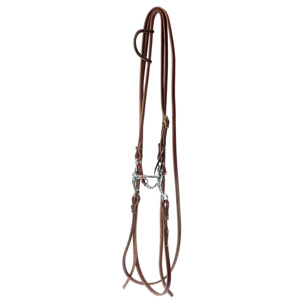 South Texas Tack Tack Oiled South Texas Tack Split Rein Bridle With Dog Bone Roller
