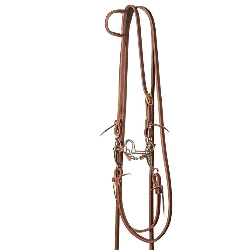 South Texas Tack Tack Oiled South Texas Tack Split Rein Bridles Set With Correction