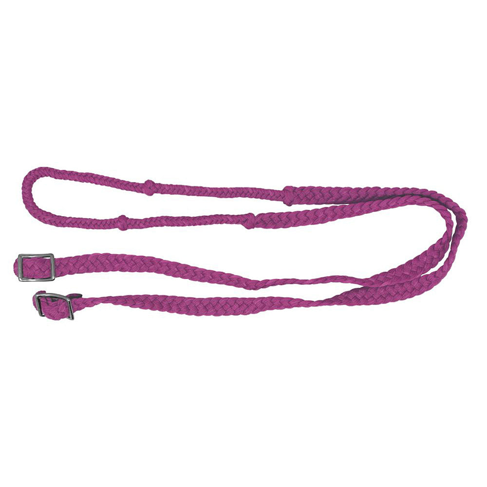 South Texas Tack Tack Pink / 7 Braided Nylon Barrel Rein w Knot
