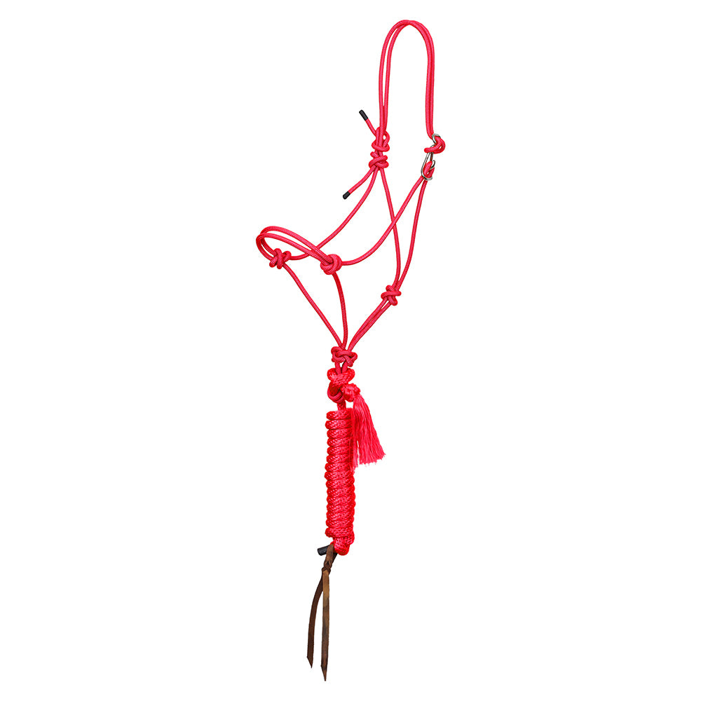 South Texas Tack Tack Red / STANDARD Premium Easy On  Rope Halter  8ft Lead w Popper