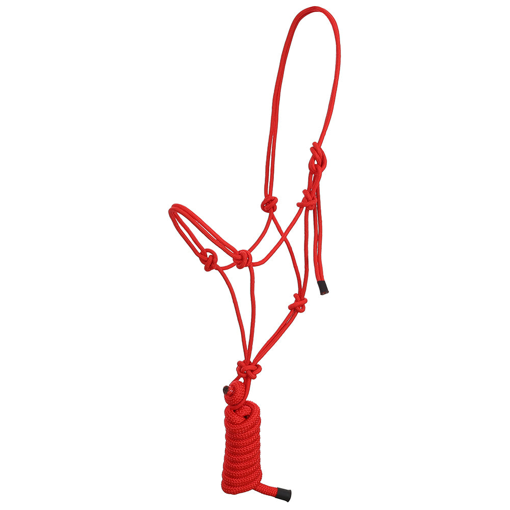 South Texas Tack Tack Red / STANDARD Rope Halter w/ Lead Solid