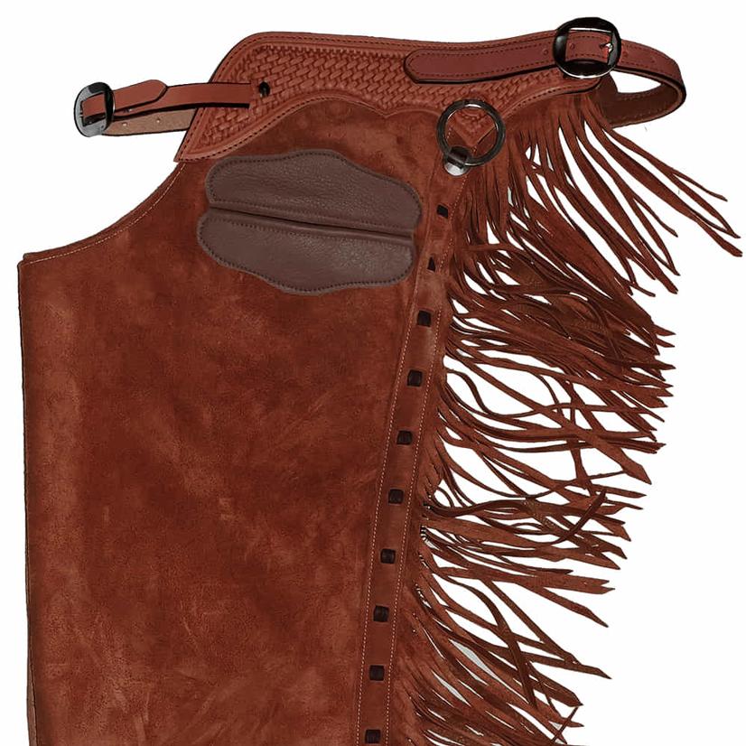 South Texas Tack Tack Rust / S South Texas Tack  Exclusive Basket Weave Border Versatility Chaps with Buckle Closure and Pocket