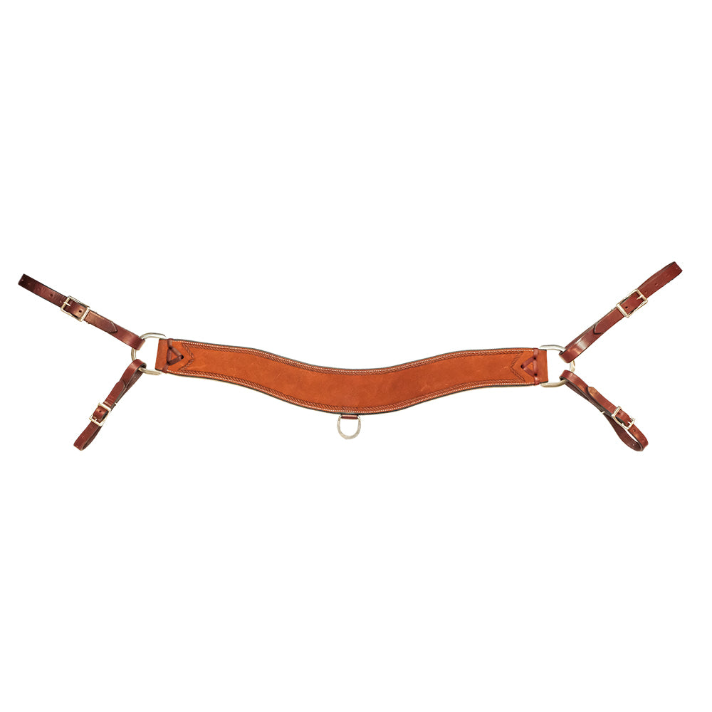 South Texas Tack Tack South Texas Tack 3.5" Chestnut Rough Out Tripping Collar with Roper Stamp Border