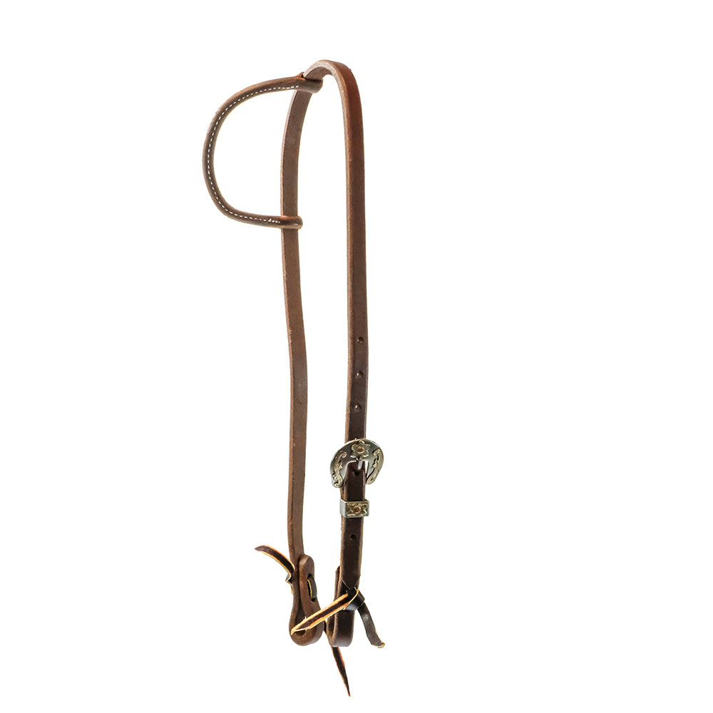 South Texas Tack Tack South Texas Tack 5/8" Slide Ear Single Floral Buckle Oiled Headstall