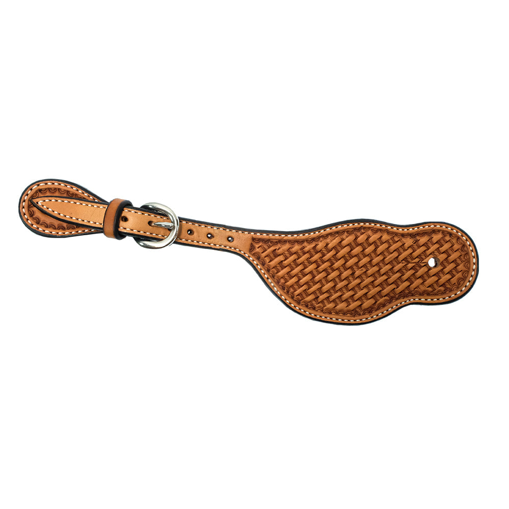 South Texas Tack Tack South Texas Tack Adult Natural Basket Weave Tool Buckaroo Spur Strap