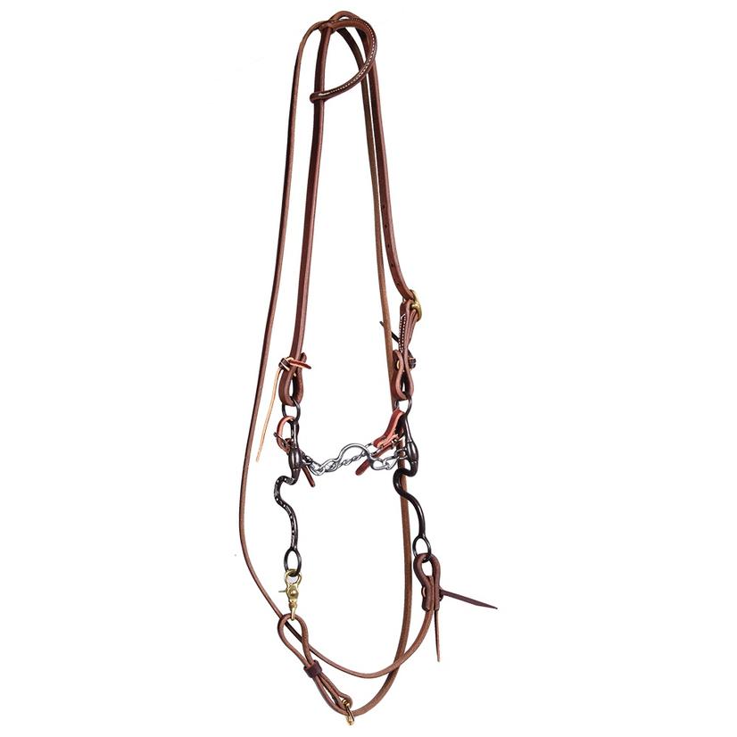 South Texas Tack Tack South Texas Tack  Bridle Set w/RB Antique Smooth Ported Chain Bit with Roping Reins
