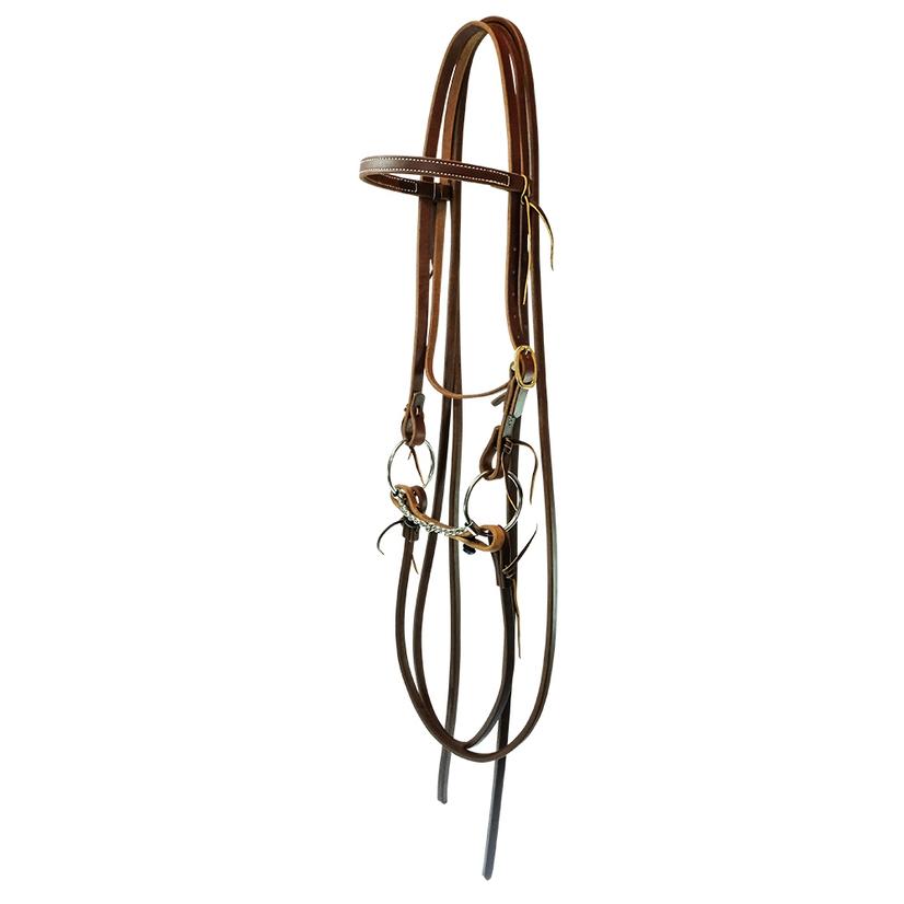 South Texas Tack Tack South Texas Tack Bridle w/Square Twisted Loose Ring Bit