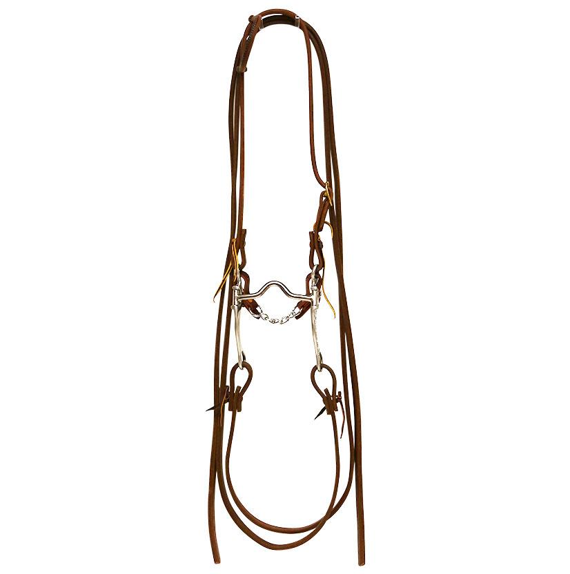 South Texas Tack Tack South Texas Tack  Bridle with FG Aluminum Medium Port Short Cheek Engraved Bit