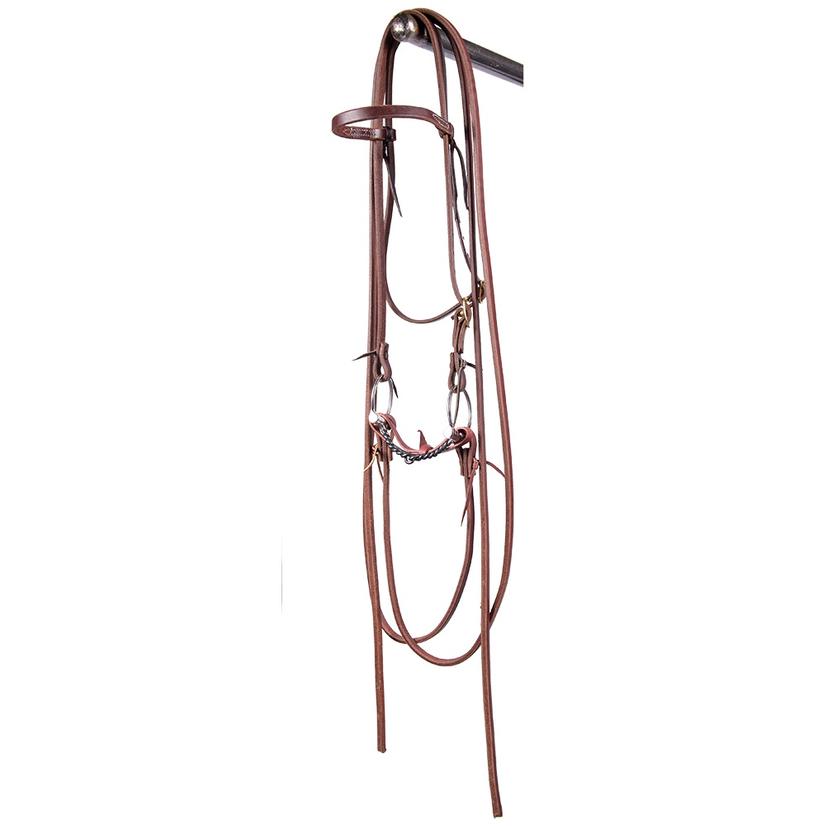 South Texas Tack Tack South Texas Tack Bridle with Stainless Steel Large Twisted Western Dee Bit