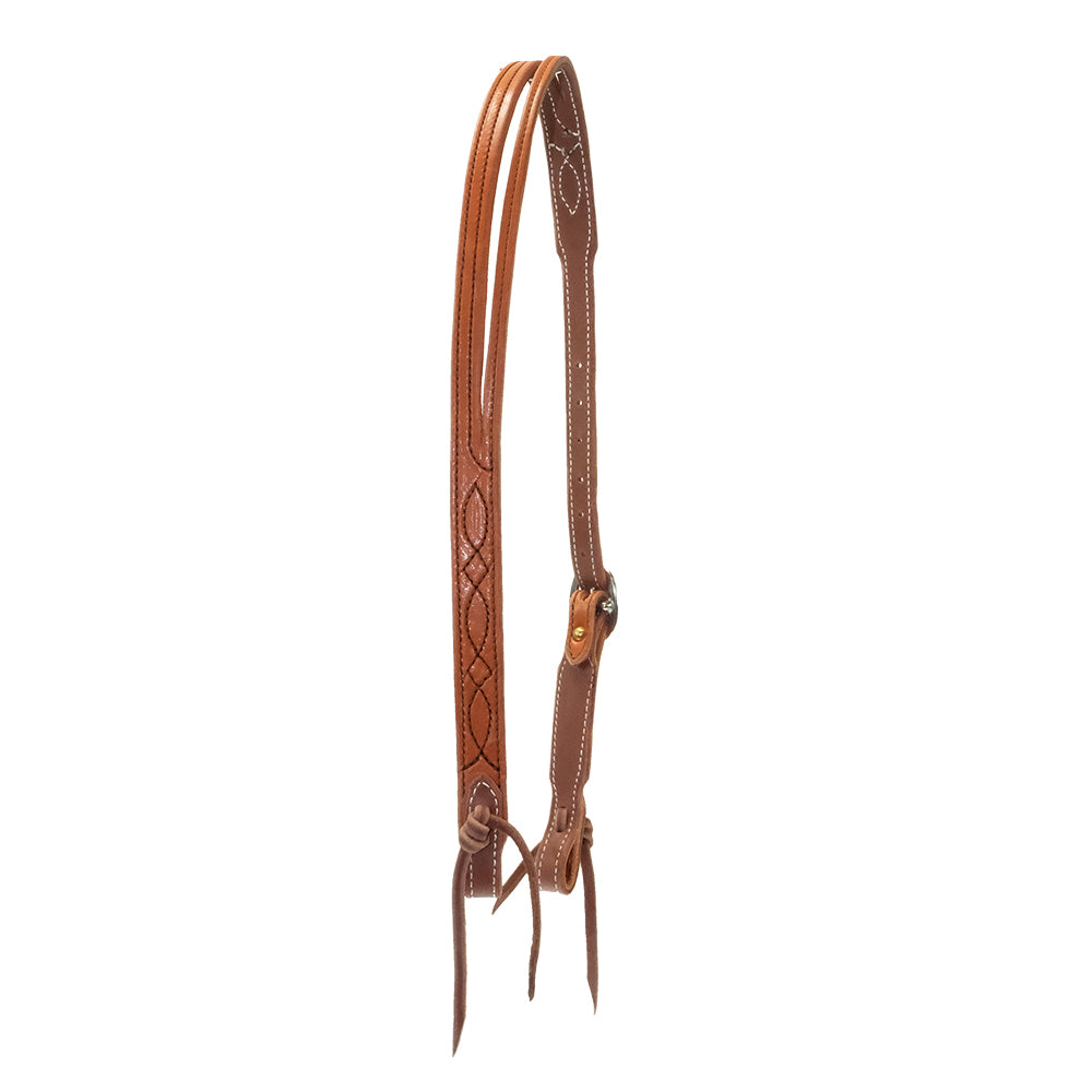South Texas Tack Tack South Texas Tack English Walnut  Bridle Split Ear 3/4" Tie Down Silver Buckle Headstall