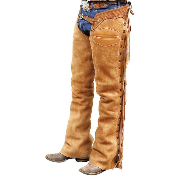 Exclusive Basket Weave Border Versatility Chaps with Buckle